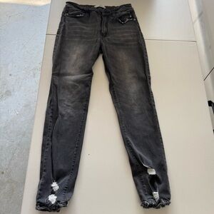 KanCan Charcoal Distressed Skinny Jeans